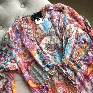 Athleta paisley swim coverup